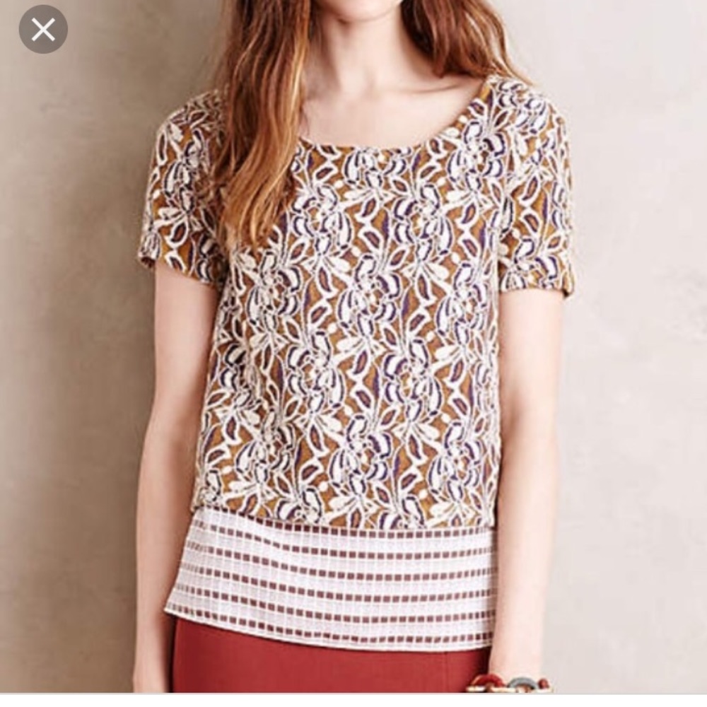 Anthropology Atelier Camille EmBroidered Blouse